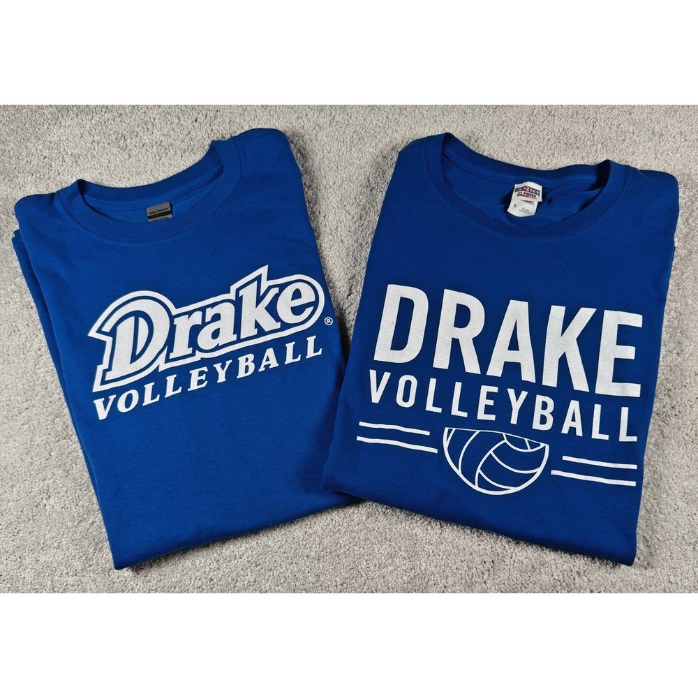 Drake Bulldogs Volleyball NCAA T-Shirt Men XL Blue Short Sleeve Hole Lot of 2